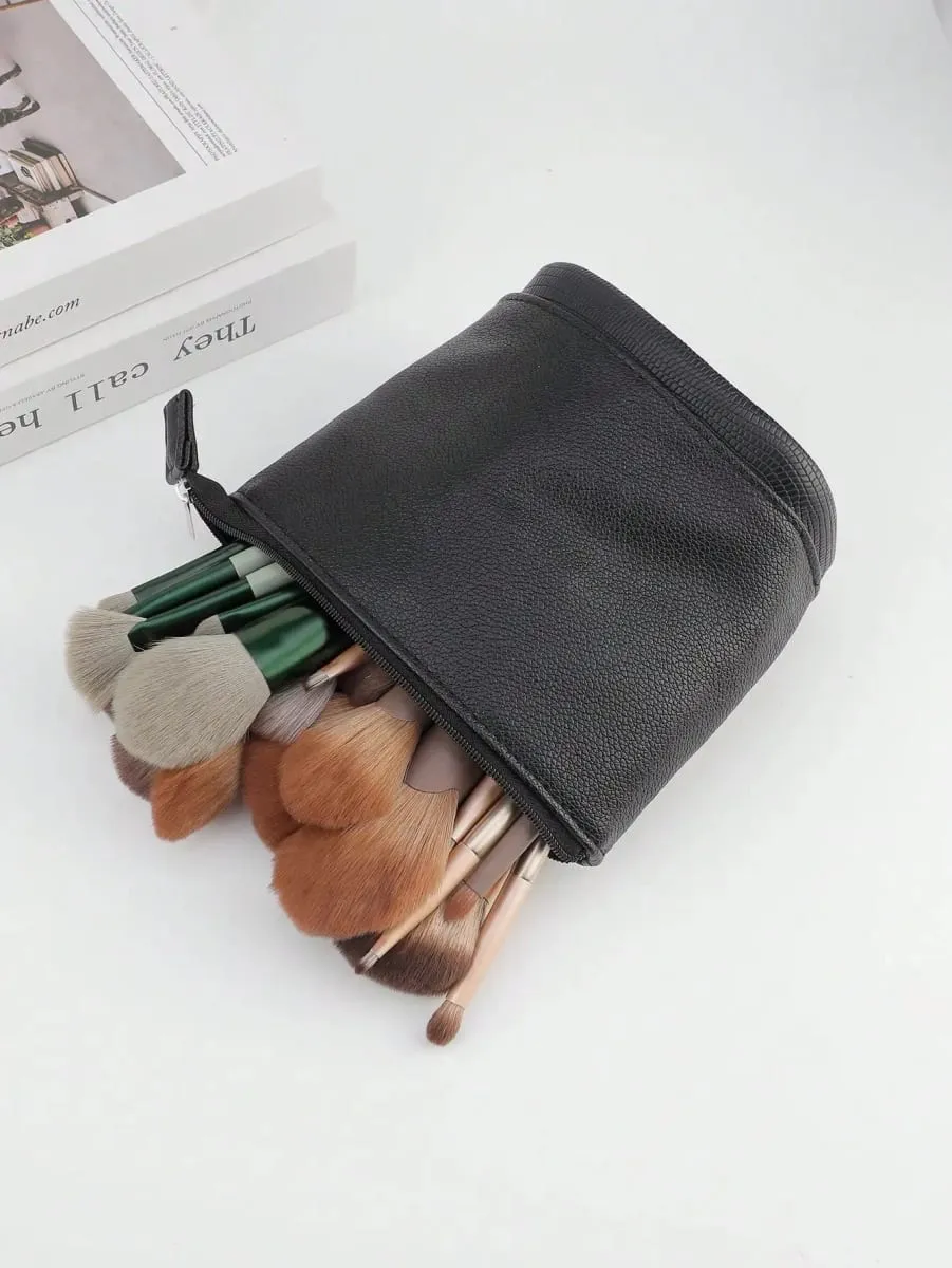 Bolsa de pincel de maquiagem dobrável, grande capacidade, ferramenta profissional, bolsa de armazenamento para 100 pincéis, bolsa cosmética portátil