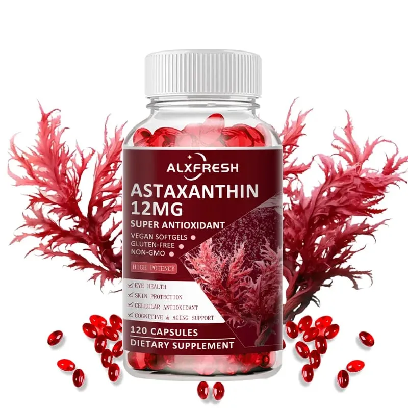 Cápsulas de astaxantina para aliviar a fadiga ocular, apoiar a saúde do coração da pele, melhorar a concentração e a memória e retardar o envelhecimento — image 1