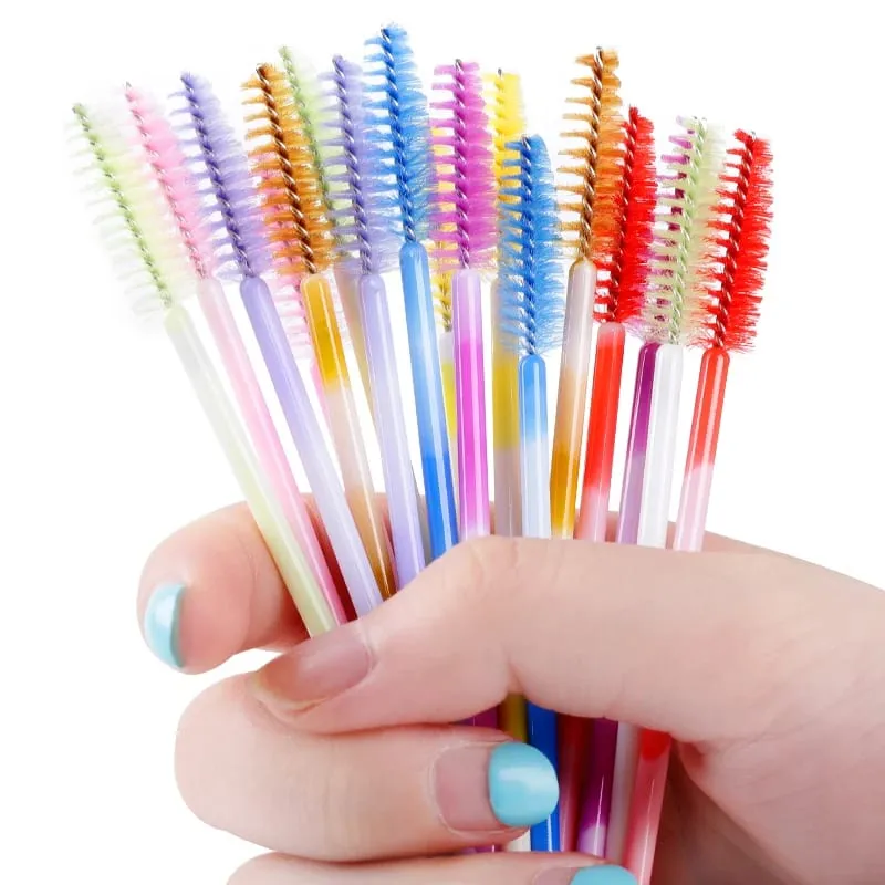 50/100 pçs escova de maquiagem cílios sobrancelha escovas pente descartável rímel varinha cílios extensão suprimentos cosméticos compõem ferramentas