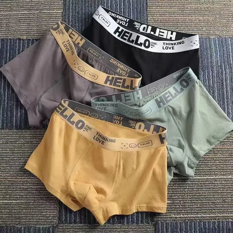 4Pcs/lot Men's Underwear Sexy Boxer Shorts Cotton Panties Man Solid Underpants Male Soft U Convex Lingerie Plus Size L-6XL — image 46