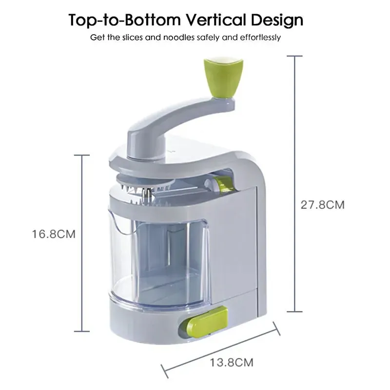 Vegetable Spiralizer 4-IN-1 Rotating Blade Veggie Spiralizer Zucchini Noodle Maker with Suction Cup Vegetable Cutter Slicer — image 8