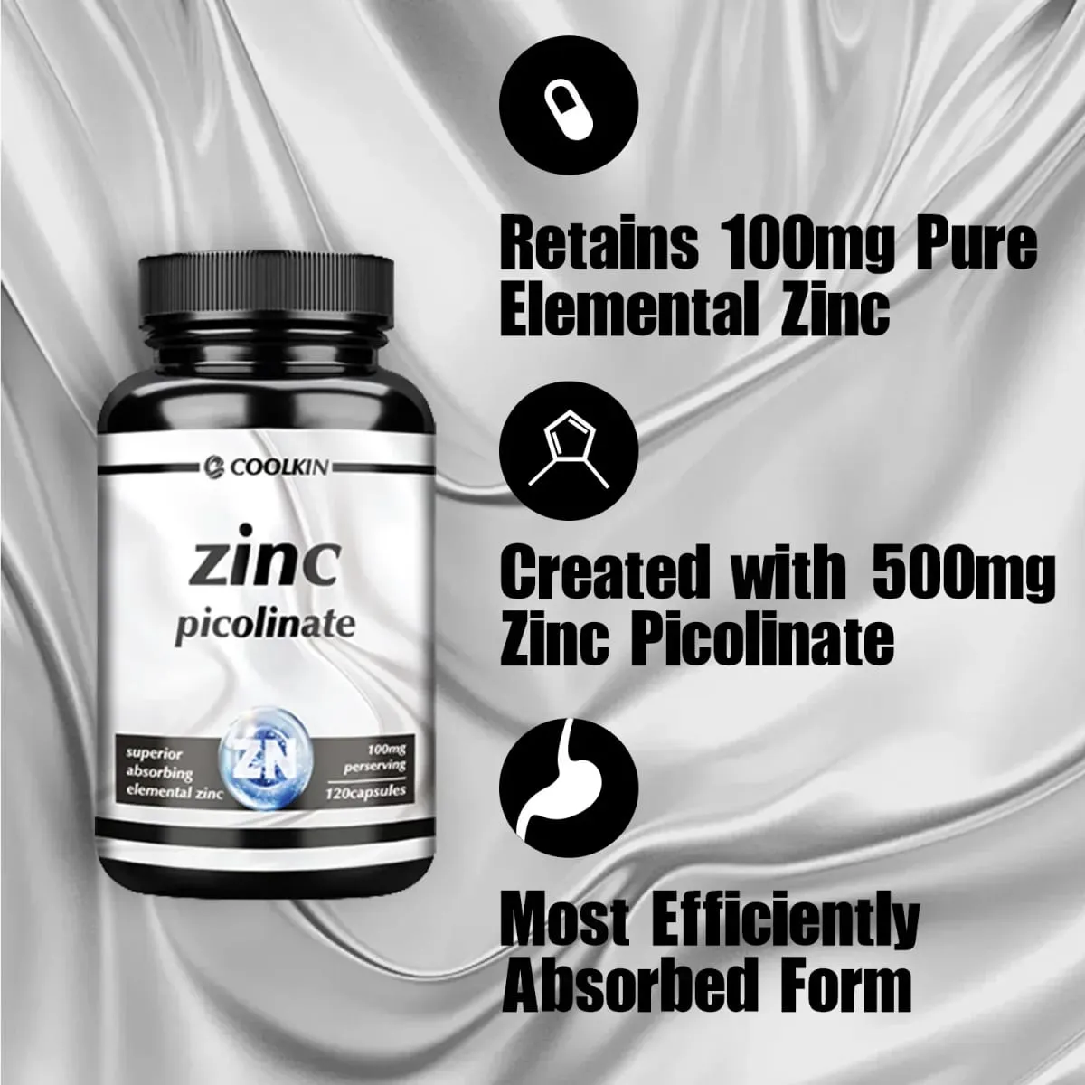 Cápsulas de Picolinato de Zinco - Aumentam o Sono e a Energia do Suporte Imunológico