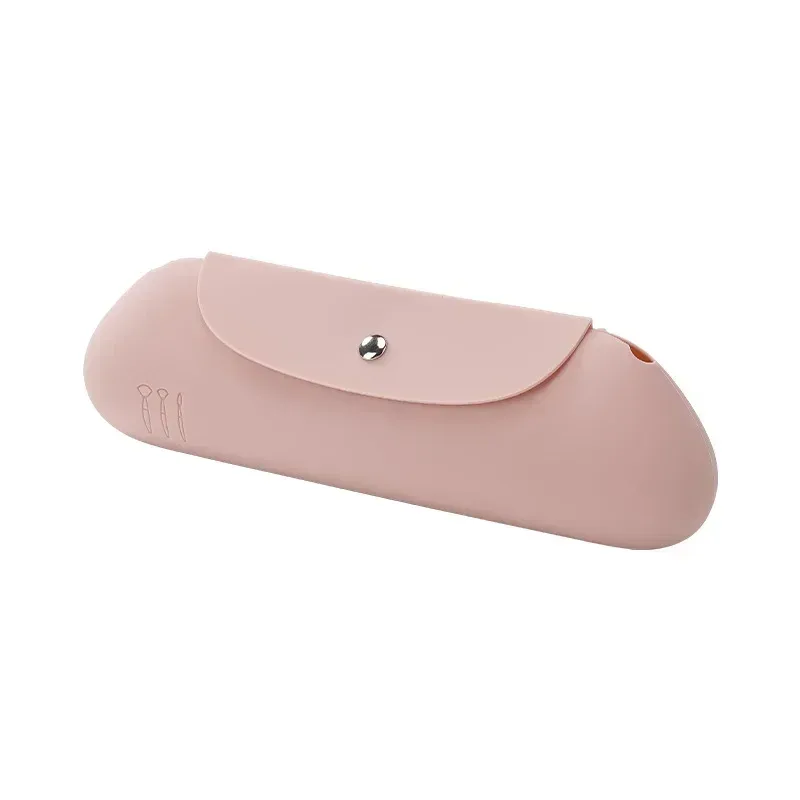 Suporte de escova de maquiagem de viagem silicone escovas cosméticos saco de armazenamento portátil beleza esponja caso organizador de maquiagem para viajar
