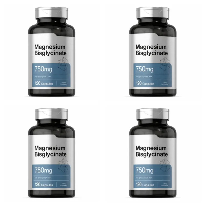 Magnesium Bisglycinate 750mg Capsules Supports Relaxation Muscle Comfort Bone Health 120 Capsules Non GMO Gluten Free