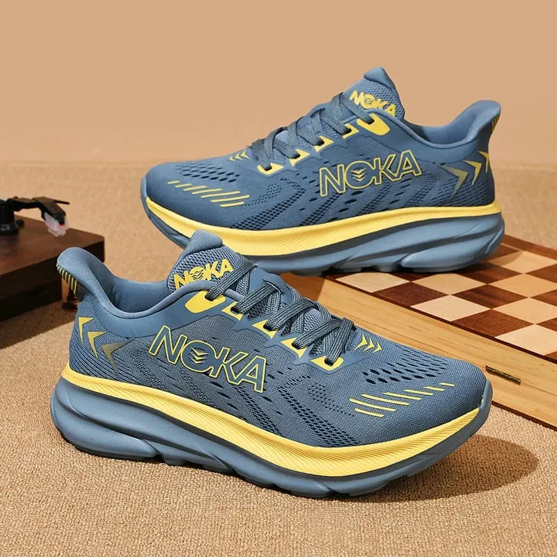 Sapatos de corrida masculinos jogging respirável malha amortecimento antiderrapante ao ar livre sapatos de luxo casal treinador tênis de corrida fora de estrada sapatos — image 6