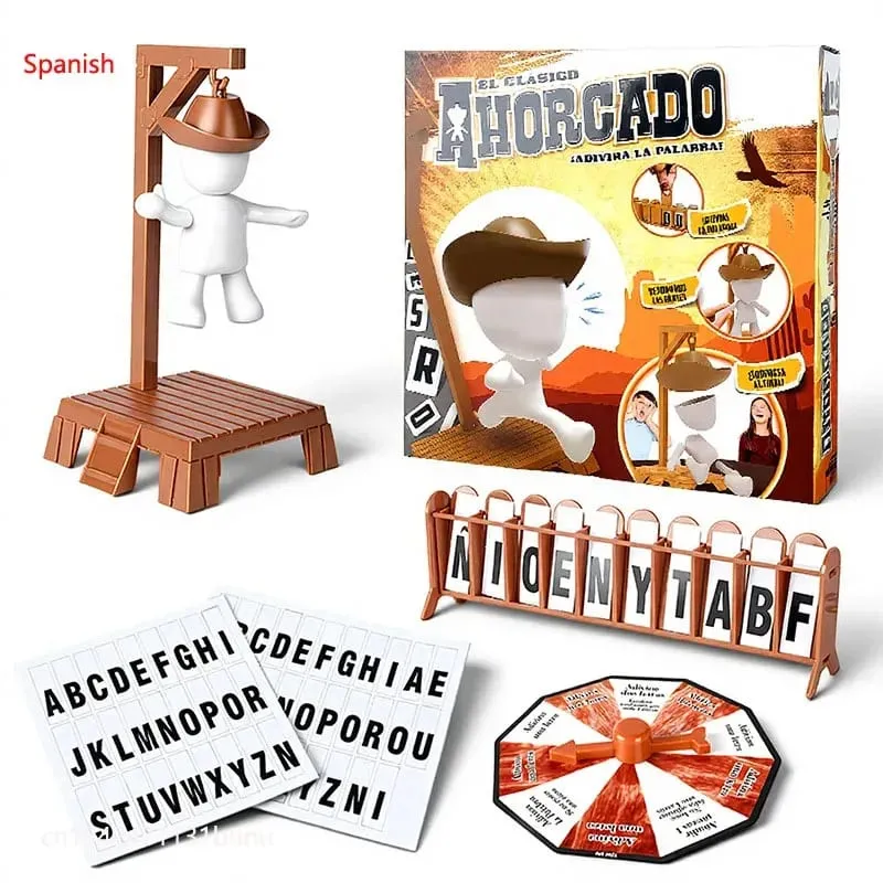 Novo cowboy magnético misterioso executor jogo de adivinhação forca colapso mesa jogo de palavras família festa jogo brinquedo de natal