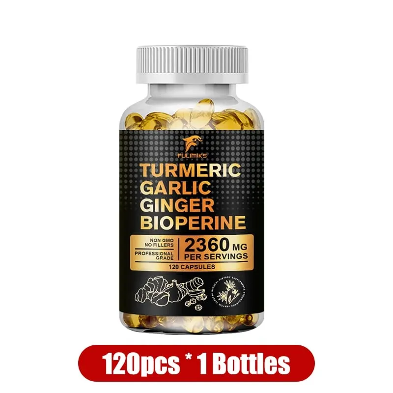 Buy 2 Get 2 Free! Turmeric Curcumin Supplement with BioPerine & Garlic for Joint Support Immune Health & Anti Inflammatory