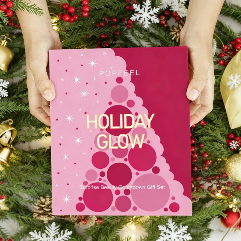 Natal contagem regressiva conjunto de maquiagem batom sombra de olho cosméticos 24 pçs feriado beleza advento calendário caixa de presente para mulheres meninas