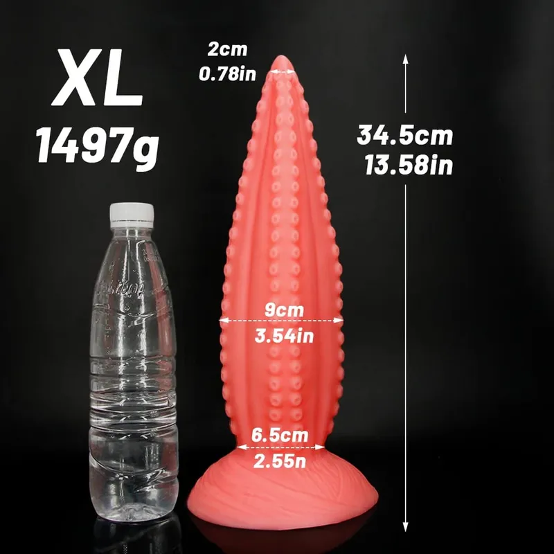 5 tamanhos grandes vibradores anal macio silicone longo butt plug monstro vibrador enorme rosa tentáculo vibrador masturbar brinquedos sexuais para mulheres homens
