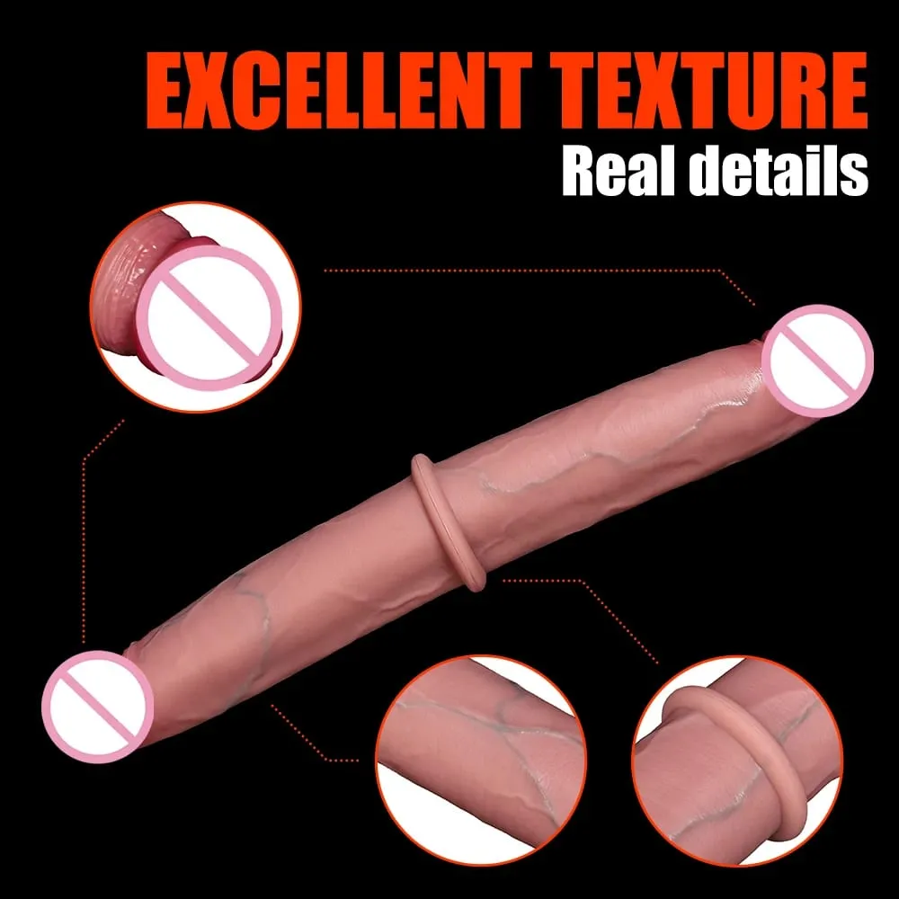 Double Ended Dildo Realistic Double Sided Big Long Thick Dildos with Veins Vaginal Anal Huge Adult Penis Sex Toys for Lesbian