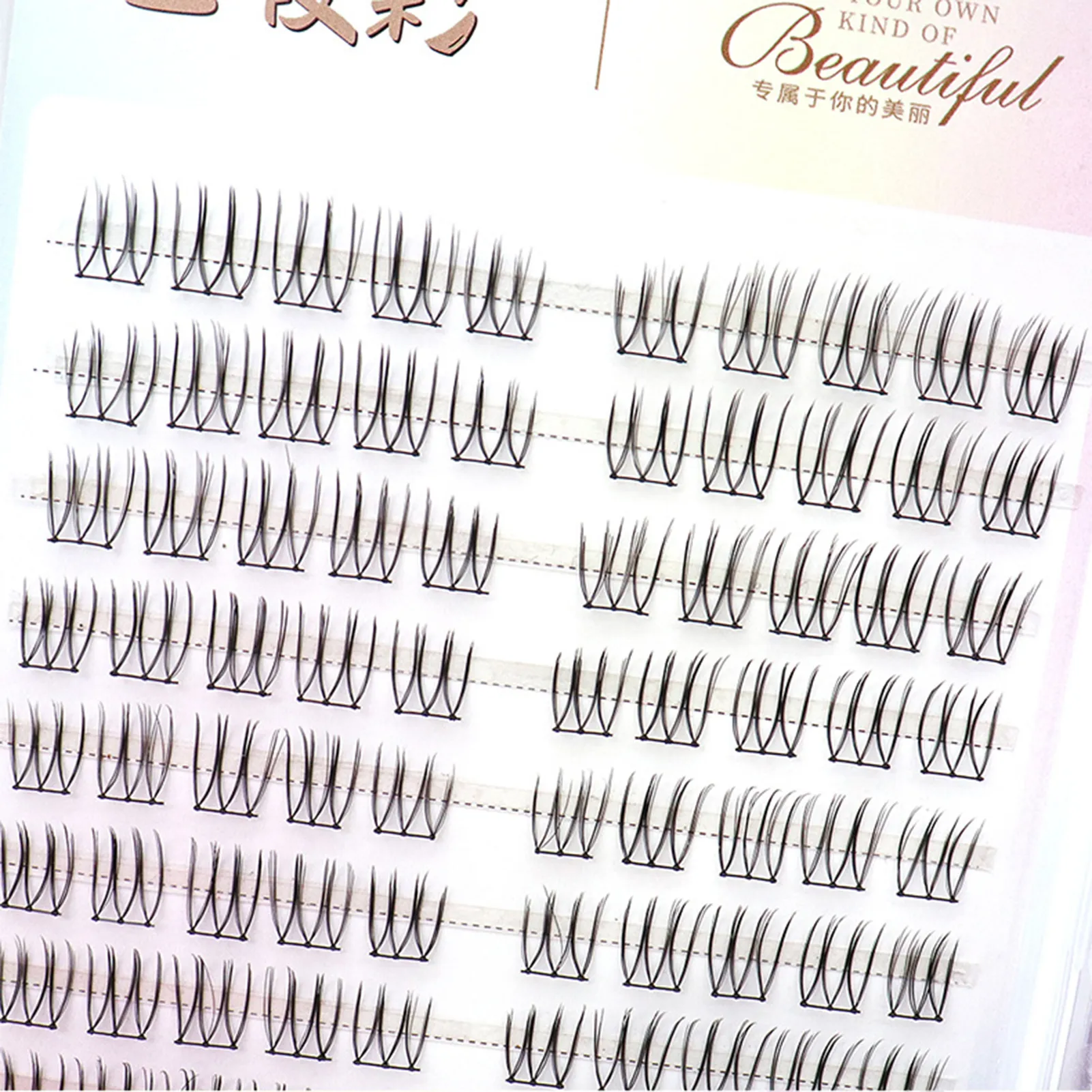 Korean U Shaped Individual Lashes Cluster Segmentation Natural Wispy Soft V Shaped Lash Extension Comic Eye Lashes