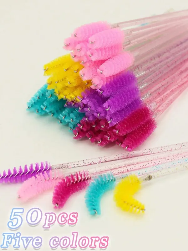 50Pcs Crystal Eyelashes Brush Comb Disposable Eye Lashes Extension Mascara Wands Makeup Professional Makeup Beauty Tool