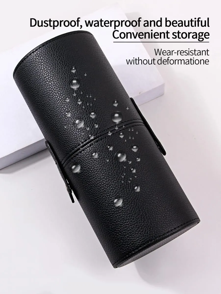 Makeup Brush Holder PU Leather Travel Empty Cosmetic Brushes Pen Bucket Makeup Artist Bag Brushes Organizer Make Up Tools