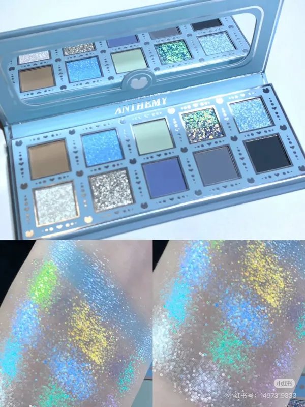 Anthemy10 cor shimmer fosco sombra camaleão diamantes perolados brilhar brilhantemente sombra maquiagem paleta cosméticos