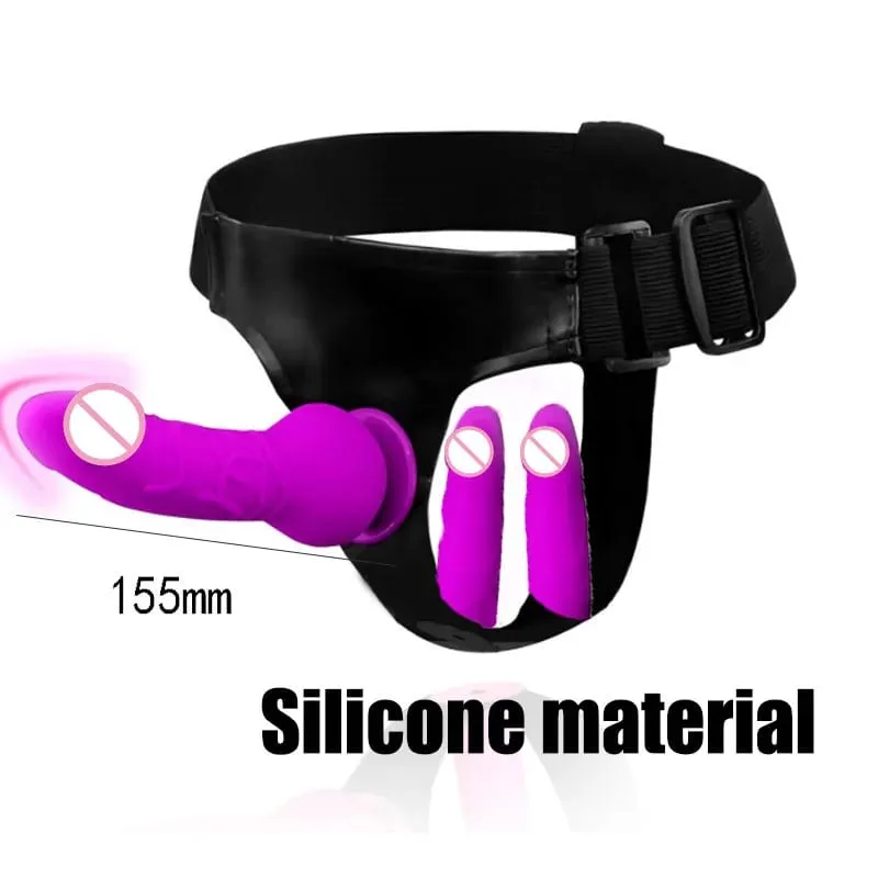 Cinta de silicone ajustável no arnês vibrador longo fino pegging calcinha vibrador para mulheres homens casais macio flexível cinta-no sexo para — image 5