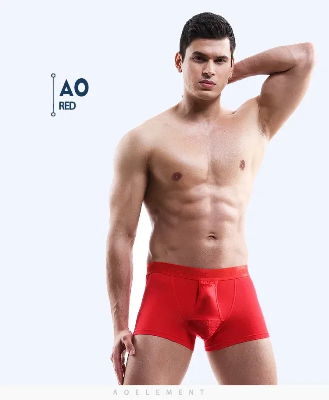 Bala roupa interior separada masculina ventilada verão cuecas secas saco de seda gelo boxers saudáveis