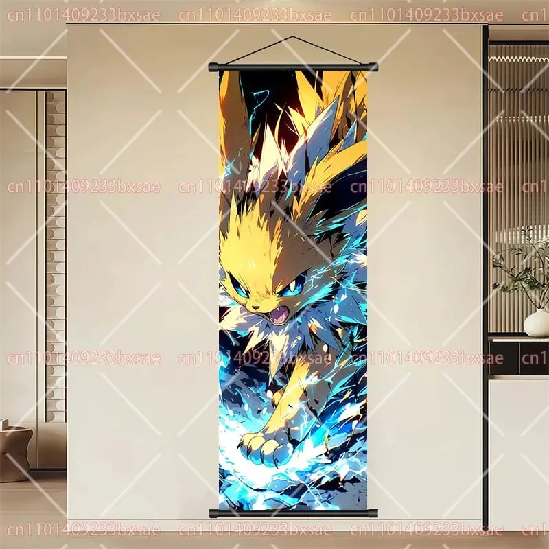 Pokémon anime hd rolagem pintura eevee pikachu suicune charizard mewtwo fundo arte da parede decoração cartaz presente das crianças