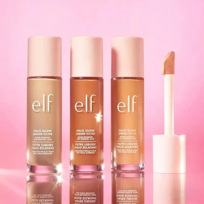 ELF Fashion Makeup Cosmetics Liquid Foundation Concealer and Brightening Lip Gloss with Flashing Lights Lip Oil Glossy Finish