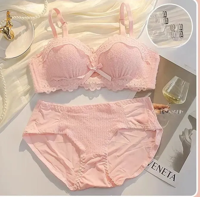 Mulheres sem alças sutiã sem fio anti-deslizamento meia xícara pequeno busto compressão potenciador anti-sag macio lingerie sexy conjunto
