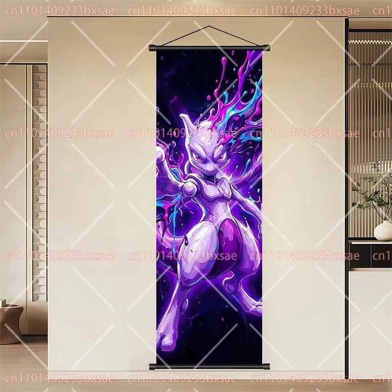 Pokémon anime hd rolagem pintura eevee pikachu suicune charizard mewtwo fundo arte da parede decoração cartaz presente das crianças