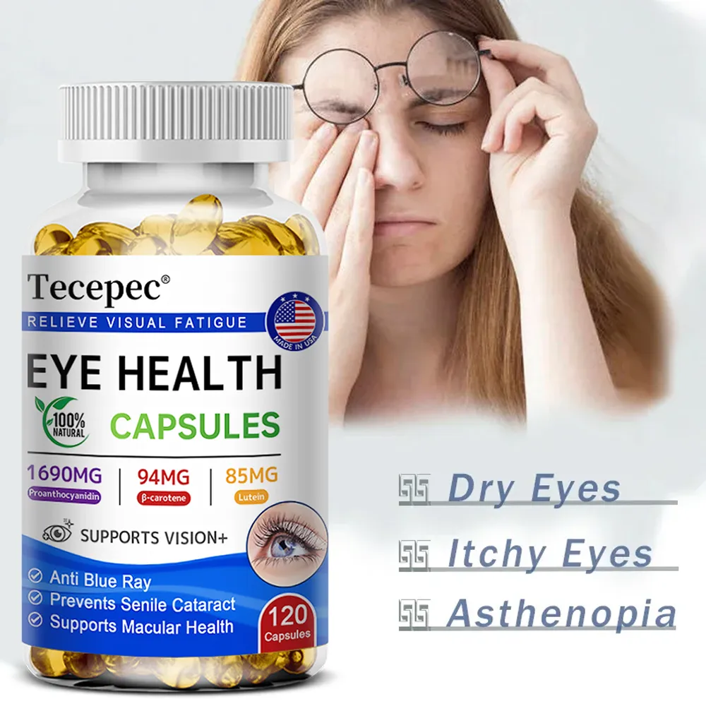 Luteína + Proantocianidina - Suplemento de Suporte à Super Visão Apoia a Saúde dos Olhos 120 Cápsulas Softgel