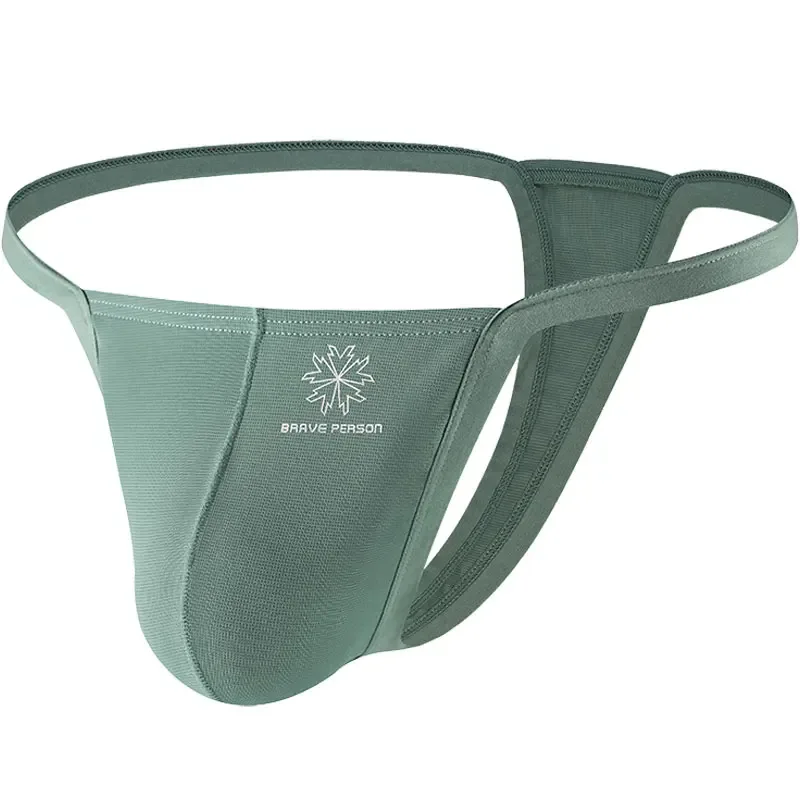Tanga de tecido respirável de secagem rápida masculina cuecas confortáveis ​​de cintura baixa roupa interior sexy moda pessoa corajosa