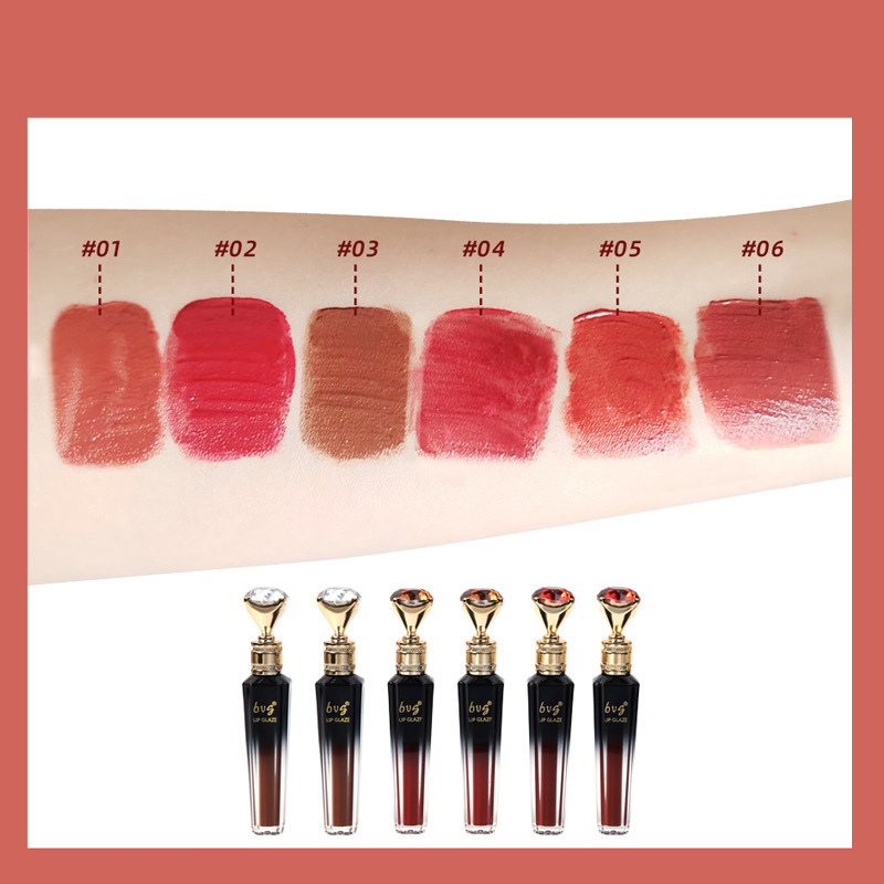 Brilho labial durável, hidratante, à prova d'água, não desbota, copo antiaderente, cor durável, veludo fosco, cosméticos para mulheres