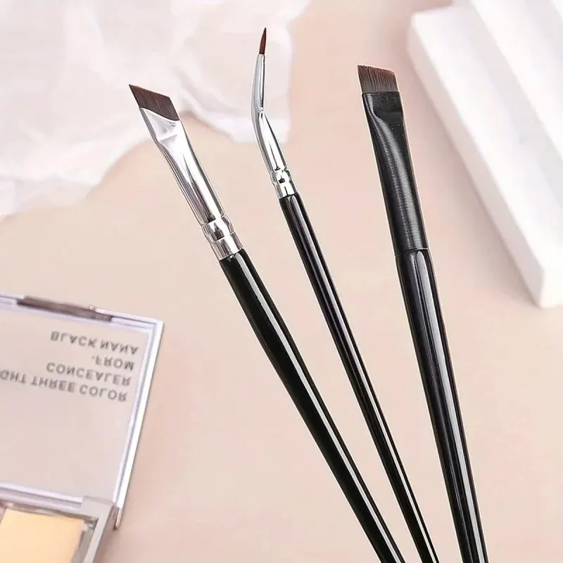Conjunto de pincéis de maquiagem de precisão, 7 peças, lâmina de pincel de maquiagem para os olhos, sombra, delineador, pincel de maquiagem de sobrancelha inclinado — image 6