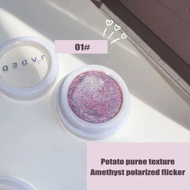 Monochrome Glitter Eyeshadow Gold Shining Brighten Eyes Makeup Long Lasting Eye Brightening Makeup Pearlescent Shimmer EyeShadow — image 10