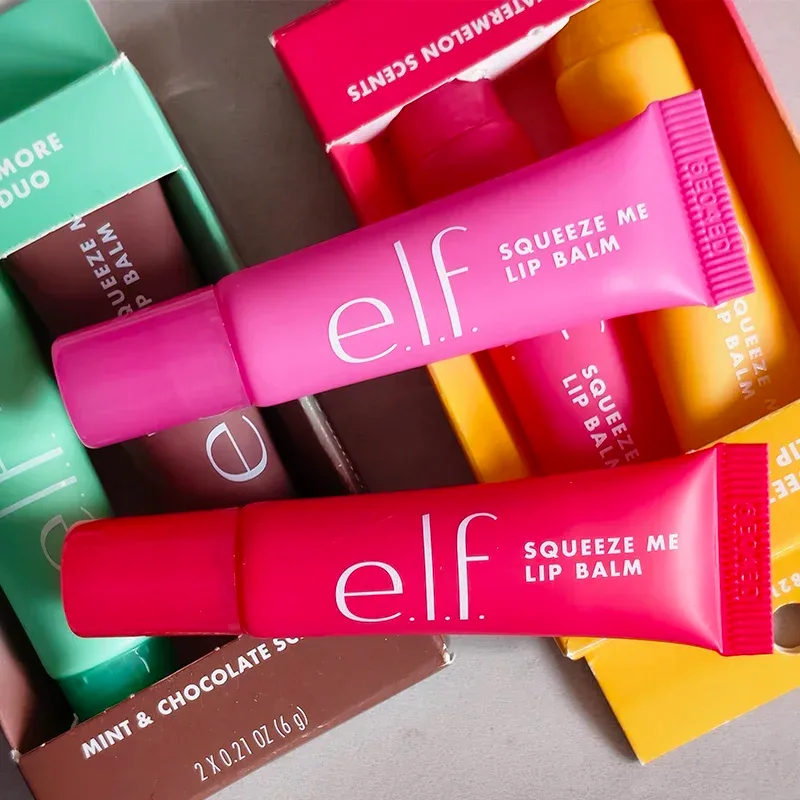 Promoção Especial Novo elf bubblegum-cereja manga-melancia hidratante duradouro brilho labial bálsamo labial e 8 cores creme blush cosméticos de marca