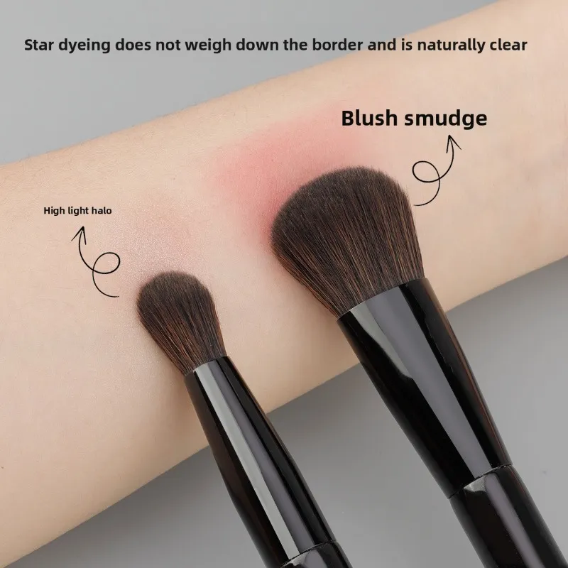 1pc dupla terminou fundação escova contorno escultura pincéis pó blush escova pincéis de maquiagem feminino ferramentas cosméticas escova facial