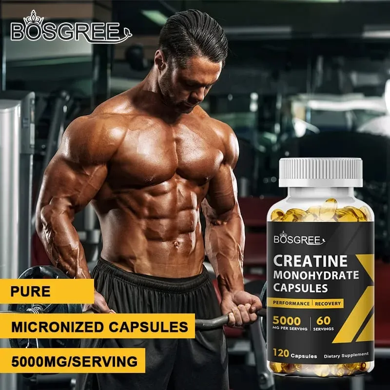 Cápsulas de Creatina Monohidratada | Comprimidos de creatina apoiam o desempenho do ganho muscular magro na recuperação do treino, suplementos de creatina