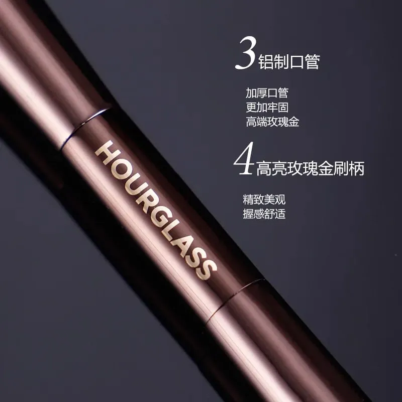 Pincéis de maquiagem para edição de iluminação, pincel de maquiagem para contorno em pó, blush, bronzer, cabo de metal profissional requintado com caixa, 1 peça