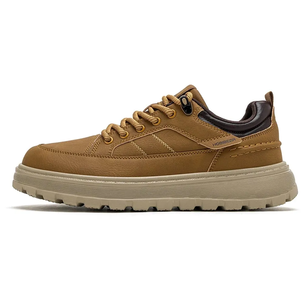 Sapatos masculinos de couro artificial clássico de largura larga Oxford com salto grosso retrô com cadarço casual