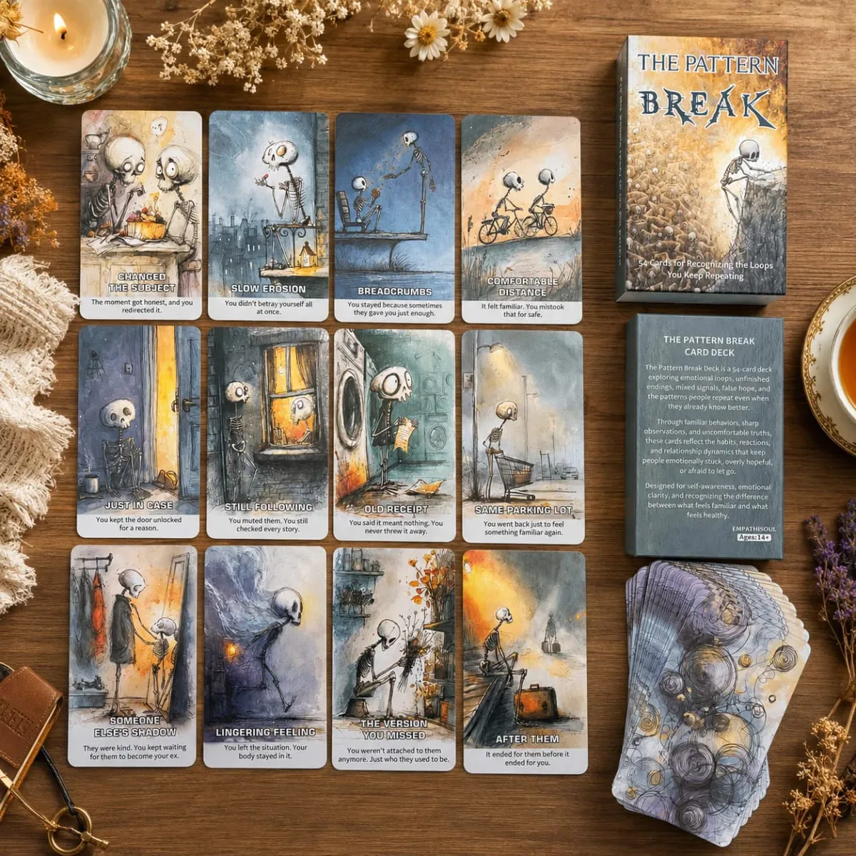 54 Card Deck 13x8 Cm Oracle Cards The Pattern Break Card Game Explore Repeating Cycles Self-Discovery Playing Cards