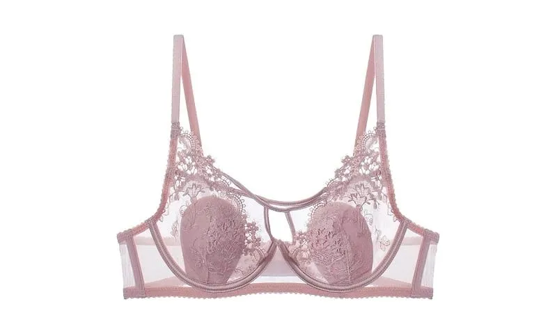 Parisian Lace Bust Reducer - French Steel Ring Bra Set Rabbit-Ear Design Slimming Minimizer Lingerie Tushy for Full Chest