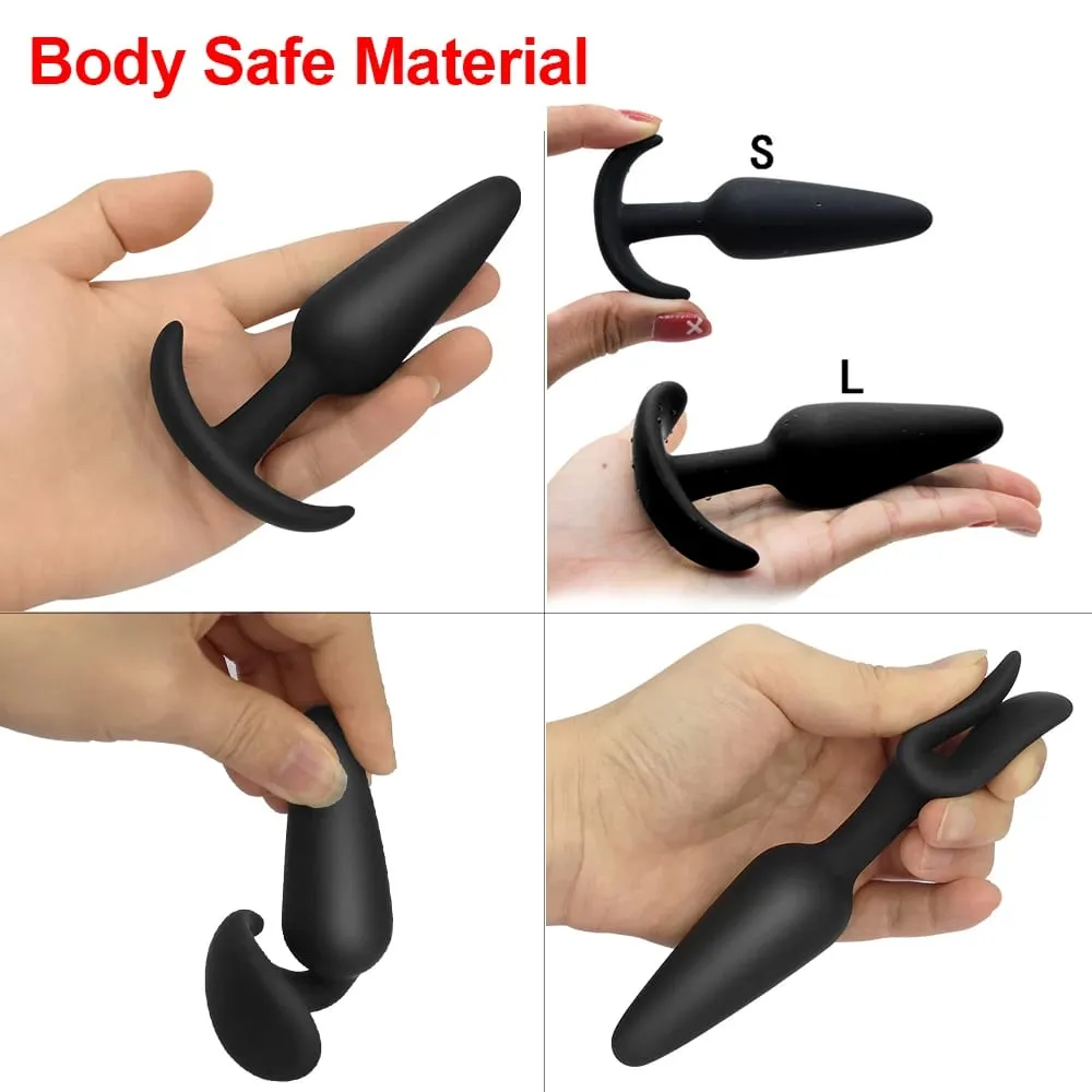 Plugue anal de 3 tamanhos diferentes, plugue anal de silicone macio, estimulador, brinquedos sexuais adultos para homens/mulheres, massageador de próstata, treinador anal