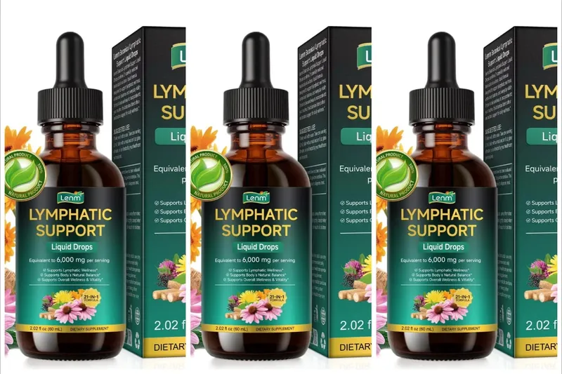 Lenm 60ml sistema linfático limpa suplementos líquidos de suporte imunológico gotas de ervas linfáticas orgânicas naturais para suporte de equilíbrio