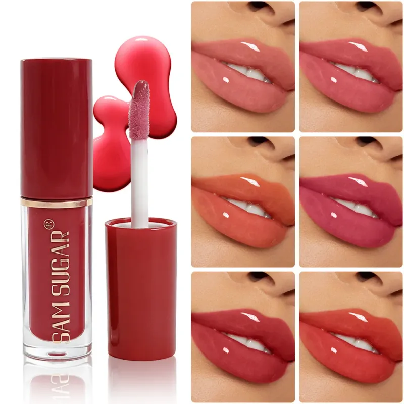 Batom líquido de longa duração, brilho labial hidratante, à prova d'água, copo antiaderente, mini brilho labial, maquiagem cosmética