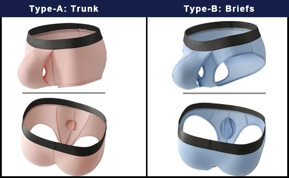 Cueca boxer masculina de fibra de bambu, bolsa com mosca, frente aberta, respirável, roupa íntima, bolsa separada, bolsa dupla, cueca