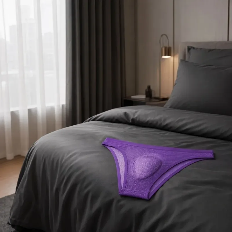 Calcinha triangular masculina de seda gelo, confortável, respirável, tamanho grande, cuecas finas, lingerie, roupa íntima para homens