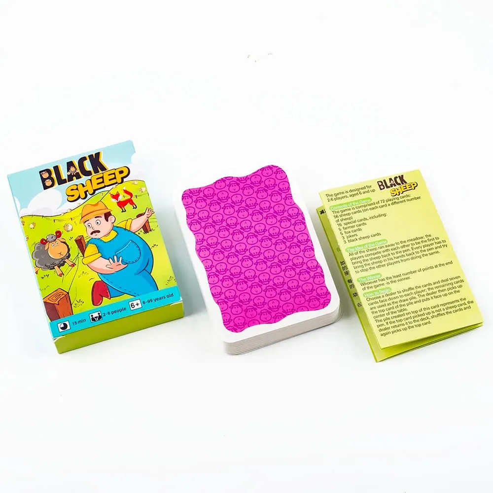 Venda quente Black Sheep Party Game Cards Interativo Intellectua Jogo de Tabuleiro Engraçado Família Amigos Festa Brinquedo Presente para Crianças 10.6*7.5cm