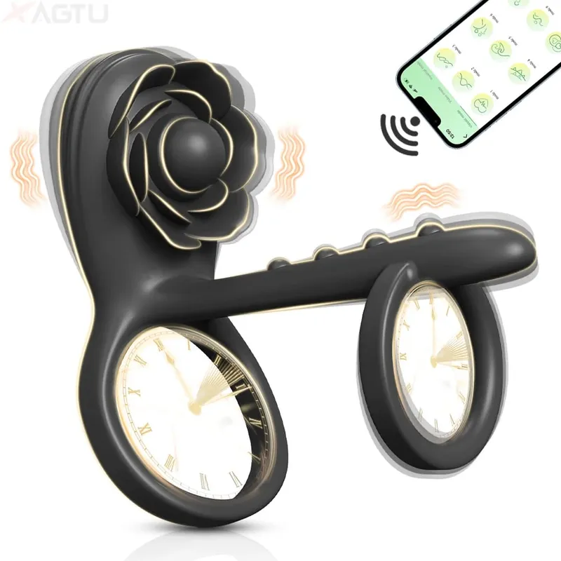 Anel peniano vibratório com controle por aplicativo, anel peniano para homens, estimulador de clitóris, vibrador para mulheres, atraso na ejaculação, brinquedo sexual para casais