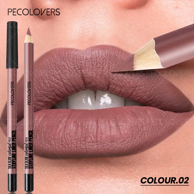 Delineador labial fosco, segundo contorno labial, lábios volumosos e charmosos, sem secagem, cosméticos labiais à prova d'água, adequados para iniciantes