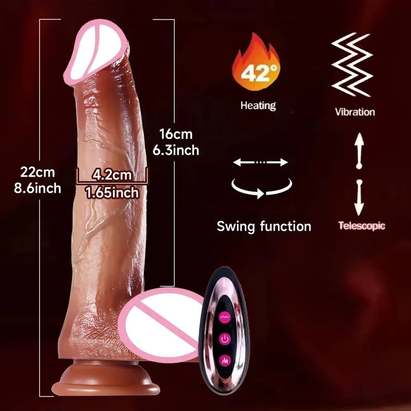 Vibrador realista telescópico vibrador feminino masturbador empurrando pau grande silicone masturbação pênis adulto brinquedos sexuais para mulher