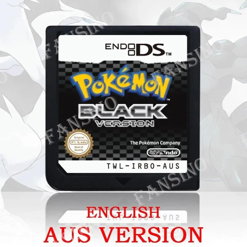 (USA EUR AUS) Pokemon Black White 1/2 Version High Quality Authentic 1:1 Replica DS Video Game Cartridge For DS 2DS 3DS Console