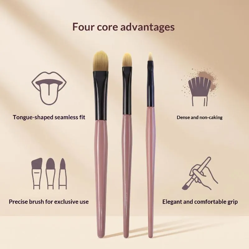 1/3pc ultra-fino fundação corretivo escova rosto maquiagem escovas de contorno escova ferramenta de maquiagem grande médio pequeno pincéis de maquiagem
