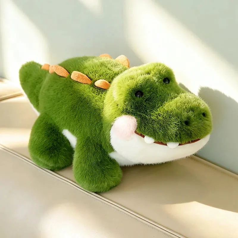 Adorável crocodilo pelúcia gordinho animal fofo travesseiro abraçável sofá encosto casa cama decro