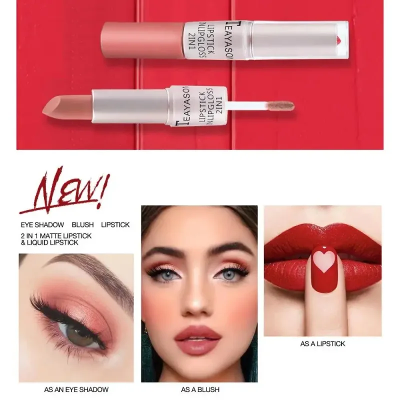 Matte Liquid Lipstick Waterproof Non Transfer Long Wear Pink Lip Gloss Tint Moisturizing Makeup for Women Ladies — image 5