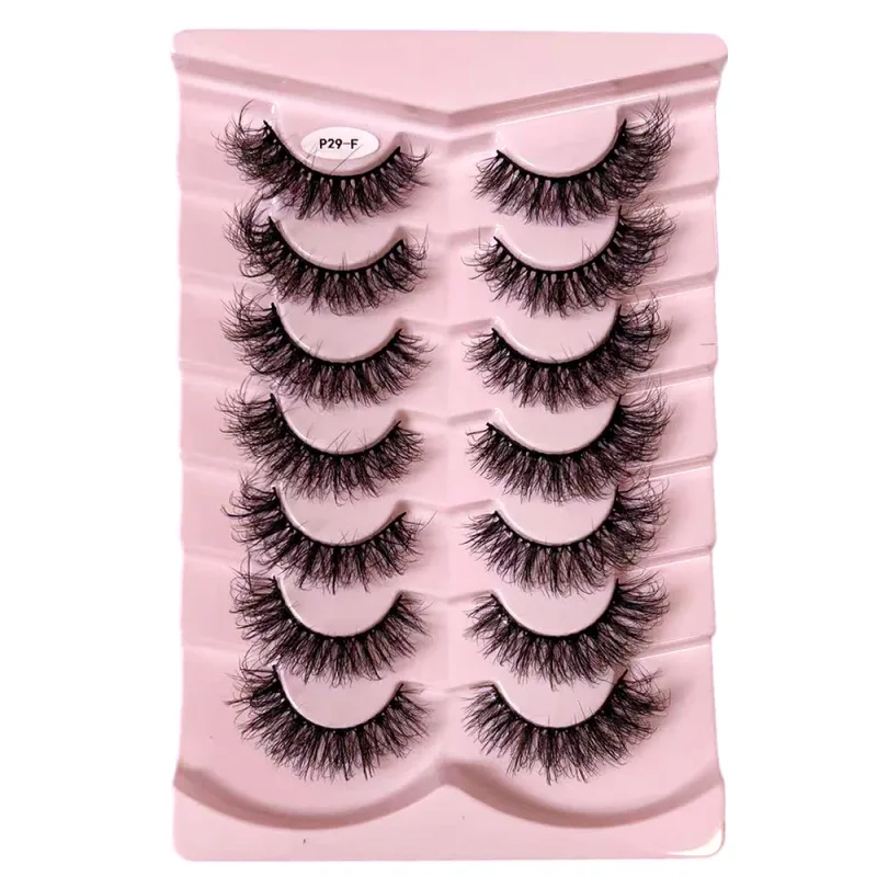 7 Pairs False Eyelashes Wispy Lashes Natural Look Fake Eyelashes Faux Mink Fluffy Strip False Lashes Pack